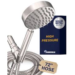 Hammerhead massivem Metall Konstruktion Hand Held Dusche Kopf Paket mit Single Hohe Druck Funktion gebürsteter Nickel