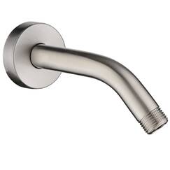 BRIGHT SHOWERS Duscharm mit Flansch 6 Zoll Messing Duschrohr Arm Bad Regendusche Arm Verl&auml;ngerung f&uuml;r Wandmontage Geb&uuml;rstetes Nickel