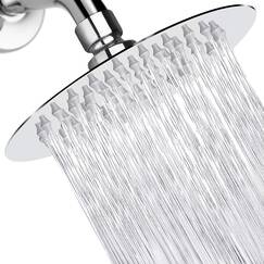 Hochdruck-Duschkopf, 15,2 cm, Regenduschkopf, ultradünnes Design, bester Druck, tolles Duscherlebnis, Nearmoon, hoher Durchfluss, Edelstahl, Regenduschkopf Chrom-Finish
