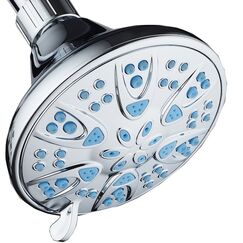 AquaDance 5504 Antimikrobiell/Anti-Verstopfung Hochdruck-Mikrobondüse mit 6 Einstellungen, Schutz vor Schimmel, Mehltau und Bakterien für stärkere Duschen, Wellenblau, 10,2 cm