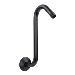 JSJacksonSupplies 30,5 cm Duschkopf-Verlängerungsarm von JSJacksonSupplies S-förmiges Design, Verlängerung, hohe Taille, gebogener Stil mit Flansch, Edelstahl, langer Schwanenhals, Kurve, Standard