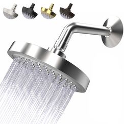 Duschkopf Circle Splash Hochdruck-Duschkopfmit 1,5 m Schlauch und Halter, 5 Modi Wassersparende Druckerhöhungs-Handbrause mit Anti-Kalk-Funktion, Duschhalter-Set für Bad und Spa (Sliver2)