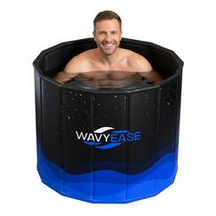 Upgrade-Portabel-Badewanne Erwachsene（80x66 CM）-Faltbare Kältebadewanne zur Erholung - Zusammenklappbare Badewanne für Dusche/SPA Outdoor - Eisbad für Sportler (Schwarz)