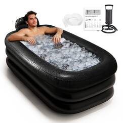 Nevife Aufblasbare Badewanne für Damen und Herren – Geräumig & tief zum Entspannen – Faltbare Spa-Wanne mit Handpumpe – Für Zuhause, Terrasse & Mietwohnungen – Dunkelgrau 160x90cm