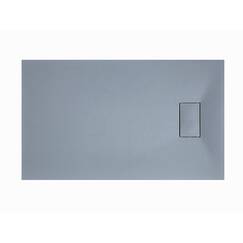 Duschwanne 70x160x2.6 Zementgrau in Schieferoptik 2,6 cm Höhe aus thermogeformtem Acrylharz