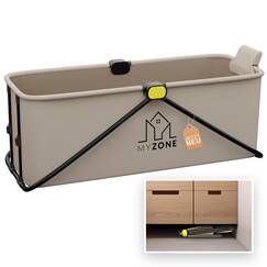 MyZone faltbare Badewanne, 150 x 60 x 50 cm | Klappbare, Mobile, Platzsparende, Badewanne für Dusche | Outdoor, Duschbadewanne, Eisbad/Eiswanne | Alternative zu aufblasbare Badewanne Erwachsene Grau