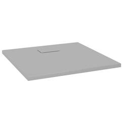 vidaXL Duschwanne Niedrige Schwelle Duschtasse Brausewanne Brausetasse Duschbecken Dusche Wanne Bad Badezimmer SMC mit Harz Grau 90x90cm