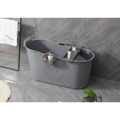 Mobile Badewanne für Erwachsene XL Ideal für das kleines Badezimmer 120 * 53 * 62cm Stylisch und Stimmungsvoll (Grau)