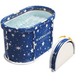 Faltbare Badewanne für Dusche, Freistehende Badewanne für Heißes Bad und Eisbad, Tragbare Badewanne für Erwachsene und Kinder