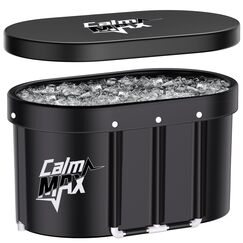 CalmMax Ovale Eisbadewanne mit Deckel für Sportler, 450 l, tragbarer Kalttauchbehälter für Kaltwassertherapie, 5 Schichten, Eisbäder zu Hause, im Fitnessstudio im Freien, 105 cm lang