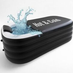 Alaskey Tragbare aufblasbare Badewanne für Eisbad oder heiße Bäder, faltbare und freistehende Einweichwanne für Erwachsene, langlebig, platzsparend, einfach zu verstauen, perfekt für den Innenbereich