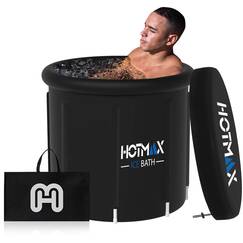 HotMax Eisbadewanne zur Erholung, 200 l Kältetauchwanne für Sportler, tragbare Badewanne mit 8 Beinen für Erwachsene, Eiswanne für Kaltwassertherapie (80 x 74,9 cm)