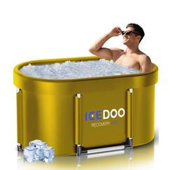 Wxtkkom New Upgrade XL 139-Gallon Oval Ice Bath Tub - 6 Layered Portable Bathtub, Recessed Bathtubs Foldable with Cover Cold Plunge Tub for Athletes, Home Gym, Outdoor Recovery Use