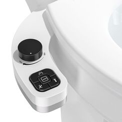 PIKETS Bidet-Aufsatz für Toilette, Doppeldüse (Front- und Heckwäsche) Nicht-elektrischer Frischwasser-Bidet-Toilettensitzaufsatz mit Düse Selbstreinigend, Einstellbarer Wasserdruck (Schwarz)