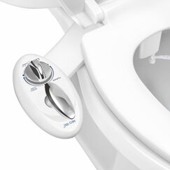 LUXE Bidet NEO 180: Selbstreinigende, Doppeldüse, nicht elektrischer Bidet-Aufsatz für Toilettensitz, einstellbarer Wasserdruck, Heck- und Damenwäsche, Hebelsteuerung (Weiß)