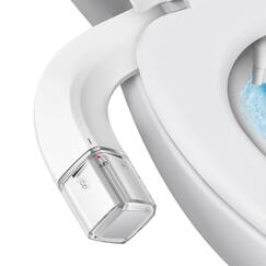 Shineforu Ultraflacher Bidet-Aufsatz für Toiletten mit zwei Betriebsmodi, Bidet-Toilettenaufsatz mit Druckregler (für Damen/Hintern), einfach zu installieren, nicht elektrisch