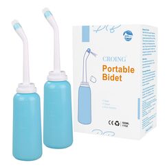 CROING-2 STK. 500 ml Reise Bidet, Po Dusche, Easy-Bidet, Intim-Dusche für Periode, Wochenbett （ Grün）