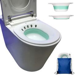 Bwelcam Bidet Bidetbecken,Faltbar Bidetschüssel Sitzbadewanne Sitzbäder, Sitzbad, Bidet Einsatz Toiletteneinsatz (grün)