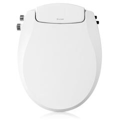 Brondell Swash Bidet-WC-Sitz, nicht elektrisch, 2 Temperaturen, passt auf runde Toiletten, Weiß, Doppeldüsen-System, einfache Installation