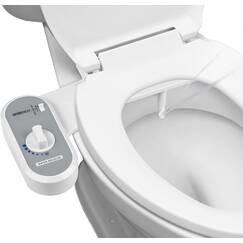 Greenco GRC2189 Bidet-Aufsatz für WC-Wassersprüher für WC-Sitz, elektrisches Bidet mit verstellbarem Frischwasserstrahlstrahl, weiß, 1 Stück