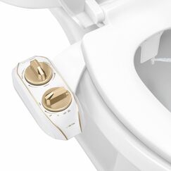 LUXE Bidet NEO 185 Plus – Patentierter Bidet-Aufsatz für WC-Sitz, innovative Scharniere zum Reinigen, einfache Installation, fortschrittliche 360°-Selbstreinigung, Doppeldüsen, Feminine &