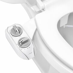 LUXE Bidet NEO 120 Plus – Next-Generation Bidet WC-Sitz Befestigung mit innovativen EZ-Lift Scharnieren und 360° Selbstreinigungsmodus (Chrom)