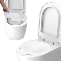 Mobiclinic®, Tragbares Bidet für WC, Intimhygiene, Wochenbett, Hämorrhoiden, Senioren, 4 l Fassungsvermögen, Keine Montage Erforderlich, rutschfeste Unterseite, 41,5 x 35 x 12 cm, Weiß, Hana