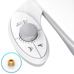 Aresmata Ultradünner Bidet-Aufsatz für Toilette – Müheloser nicht elektrischer Selbstreinigender Dual-einziehbare Düsen Bidets Toilettensitz, einstellbarer Wasserdruck Frischwassersprüher Baday