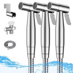 Arofa Hand-Bidet-Sprühgerät für Toilette, 3 Stück, Bidets-Wasserhahn für vorhandene Toiletten, Stoffwindelstrahl, muslimische Dusche aus Edelstahl mit Bidet-Schlauch für weibliche Wäsche