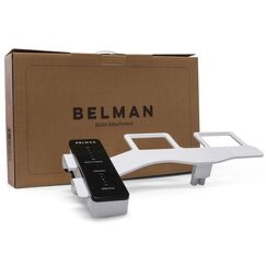 BELMAN Klassischer BidetWCAufsatz modern & schlank Frischesaubere Wasserspritze Selbstreinigende Doppelwaschdüsen Einstellbarer Wasserdruck Nicht elektrisch schnelle Installation Schwarz