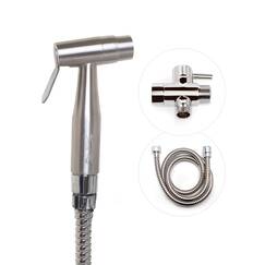 Zen Bidet Fuentes 300 Dual Funktion (Soft/Jet) Edelstahl-Handsprüher Shattaf WC-Aufsatz | Komplettes Handtuch Windel Spray-Set extra langer Schlauch und T-Adapter