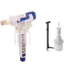 Geberit 240700001 Schwimmerventil für Aufputz-, Spülkasten Nr. 240.700, 25.2 x 15.8 x 7 cm & 240.114.00.1 Universal-Heberglocke für UP-Spülkasten