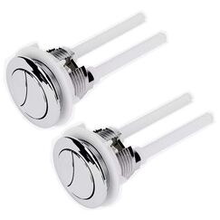 2 Stück Standard WC Taste für Toilette Wasser Tank Drucktasten 38 mm Pop-up Dual Flush Push Button für WC Dusche Badezimmer (Silber)