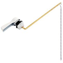 Hibbent Universal-Ersatzgriff für WC-Griff, mit Edelstahl-Flapperketten, für die meisten Toiletten-Frontmontage, Weiß, WC-Griff