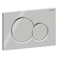 Geberit Betätigungsplatte Sigma01, hochwertige Drückerplatte aus verchromtem Kunststoff für 2-Mengen-Spülung, Betätigung von vorne, Drückerstangen schallgedämmt, Art.Nr. GEB115770215 115.770.21.5 Chromblitzend 11.610 L x 6.890 W x 1.770 H