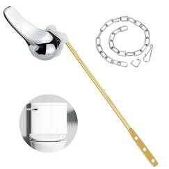 Hidnvefen WC-Griff-Ersatz-Set, universeller WC-Spülgriff, Zinklegierung, WC-Tank-Auslösehebel mit H2-Messingarm, kompatibel mit amerikanischem Standard/Mansfield-Toilette