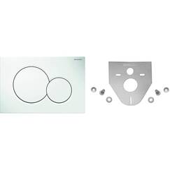 Geberit 115770115 Betätigungsplatte Sigma01, Kunststoff für 2-Mengen-Spülung 1 Stück & Sanit 16.002.00.0000 Schallschutzset für Wand-WC und Bidet, weiß