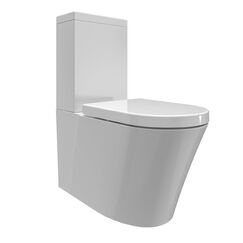 Bernstein Stand-WC mit Spülkasten CT1099, Stand-WC aus Keramik in Weiß - inkl. WC-Deckel aus Duroplast mit Absenkautomatik - Wasseranschluss oben