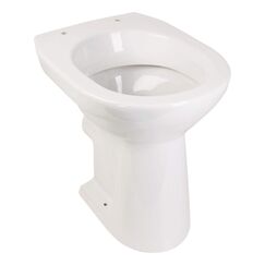 AquaSu Stand-WC +6 cm | Erhöhtes WC +6 cm | Bodenstehende Toilette | Erhöhtes WC | Für große Menschen und für Senioren | Geruchsarmer Tiefspüler | Abgang waagerecht | Weiß | Klo | 02583 6
