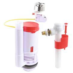 SOMATHERM FOR YOU - Full Mechanism Toilette - Wirtschafts- und anpassungsfähig, schnelle und einfache Installation - Dump für Kabel Universal-Mechanism + Dual Spülventil Schwimmer Seitenzulauf