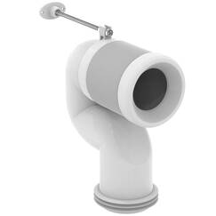 Ideal Standard Universal einsetzbarer WC-Anschlussstutzen, 90 Grad Bogen, WC-Spülrohrverlängerung für senkrechten Abgang, anpassbare Länge – neutrale Oberfläche