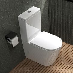 Mai & Mai Stand-WC 108T aus Keramik spülrandloses-WC Weiß 36x63x82cm bodenstehende-Toilette inkl. Spülkasten