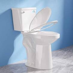 Simple Project 53,3 cm hohe Toilette, länglich mit Komfortstuhlsitz, 1,28 GPF, leistungsstark, Einzelspülung, extra hohe Toilette, 30,5 cm grobe Toilette, komfortable Höhe, Toilette für Senioren und