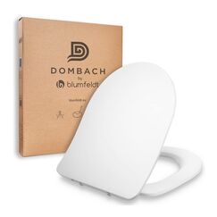Dombach® Premium Toilettendeckel, Abnehmbar (Weiß) WC Sitz, Klodeckel mit Absenkautomatik, Toilettensitz, WC Deckel, Toilettenbrille Klobrille, D-Form