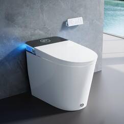 HOROW Artistic Bidet-Toilette, intelligente Toilette mit ADA-Stuhlhöhe, MAP 1000 g, kraftvolle Spülung, Deckel mit automatischem Öffnen/Schließen, sofortiges warmes Wasser, länglicher beheizter Sitz