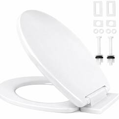 RAM ONLINE W WC-Sitz mit Absenkautomatik, passend für alle gängigen WC-Becken, maximale Belastung des WC-Sitzes 150 kg, 82100 weiß