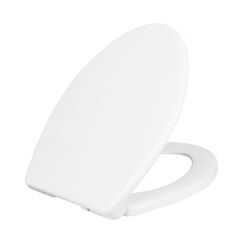 Luxe Bidet LUXE TS1008E Toilettensitz, länglich, bequeme Passform, mit Absenkautomatik, Quick-Release-Scharnieren, rutschfeste Stoßstangen (weiß), Elongated