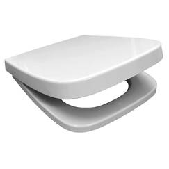 WC Sitz mit Absenkautomatik Softclose eckig | passend für Keramag Renova Nr. 1 Plan | weiß | Edelstahlscharnier | antibakterielles Duroplast | TakeOff | Toilettendeckel Klodeckel