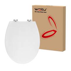 WOLTU WC Sitz Toilettensitz mit Absenkautomatik, Klodeckel mit Absenkautomati,Toilettendeckel, Toilettensitz aus Kunststoff, Fast Fix(Schnellbefestigung), Softclose Scharnier Oval