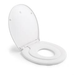 HIMIMI WC-Sitz mit magnetischem Kindersitz, Fallbremse und verstellbarem Scharnier, WC-Sitz aus Polyethylen für Erwachsene und Kinder (447 x 371 x 55 mm), U-Form, weiß